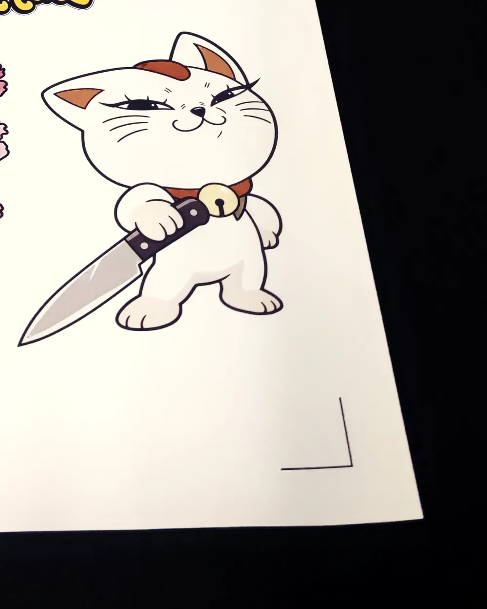 El diseño del gato impreso en papel